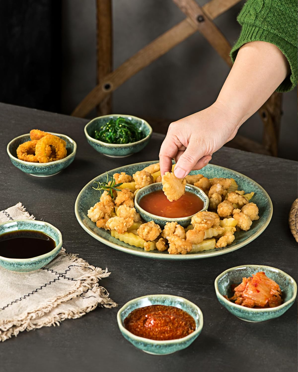 Dipping Bowls Set of 6, 3 oz Ceramic Soy Sauce & Condiment Dishes