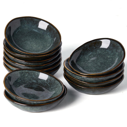 famiware Soy Sauce Dish, 2.1oz Dipping Bowl Set of 6, Cappuccino White