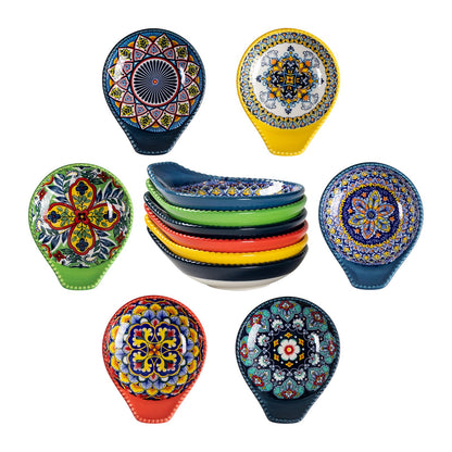 Ceramic Dipping Bowls Set of 6, 2.7 oz Boho Soy Sauce & Condiment Dishes