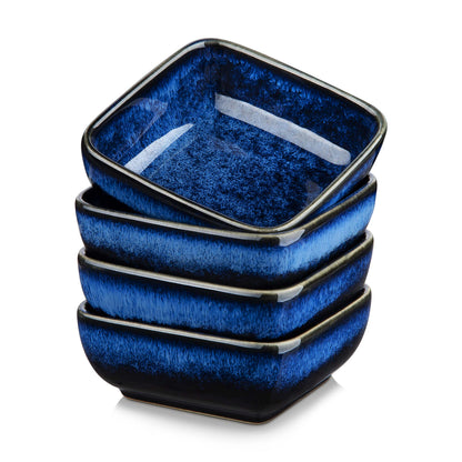 vancasso Stern 6 Oz Dipping Bowls Set of 4, 3.7" Square Soy Sauce Dish