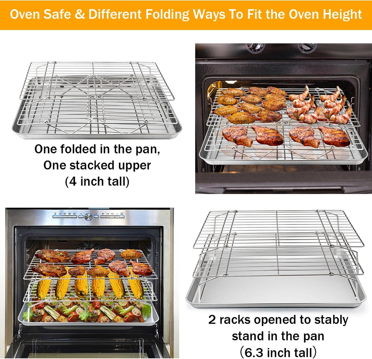 TeamFar Cooling Rack, 5-Tiers Stainless Steel Baking Cooling Wire Rack
