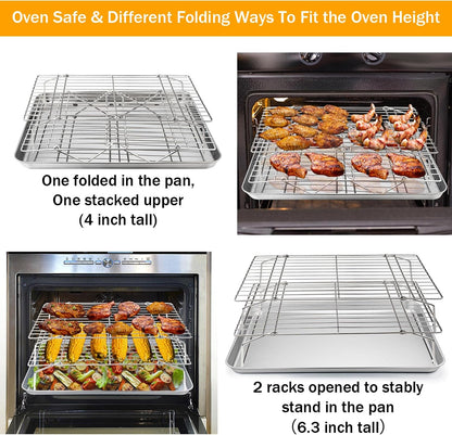 TeamFar Cooling Rack, 5-Tiers Stainless Steel Baking Cooling Wire Rack