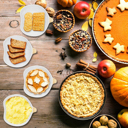 Kolewo4ever 12 Pieces Pumpkin Ramekins Fall Ramekins Ceramic Bowls Pumpkin Bowl 6 oz Oven Safe Ramekin for Thanksgiving Bowl Dip, Sauce, Condiments,Snack (Ivory White)