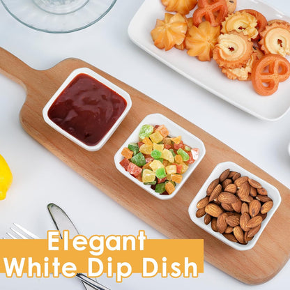12 Pack Ceramic Dipping Bowls 3 oz White