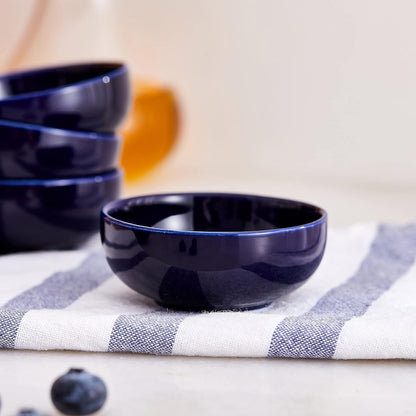 Ceramic Breakfast Bowls,2.7 oz Condiment Sauce Cups Containers,Side Dishes Small Trifle Bowls for Ice Cream,Baking Cute Bowls Set of 6(Blue)