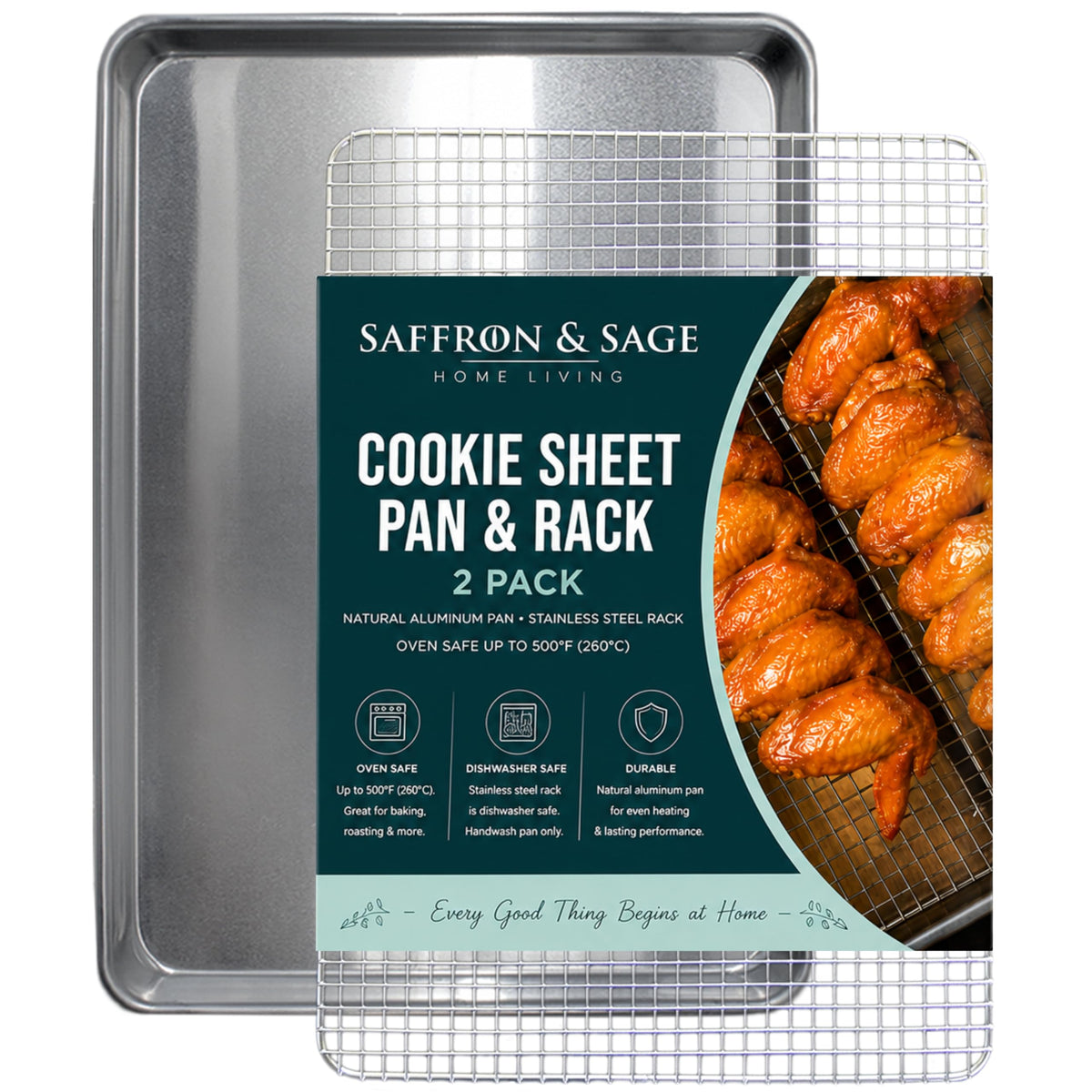 Cookie Cooling Rack Pack of 2, Heavy Duty Stainless Steel Cooling Racks for Cooking and Baking, 11.8 x 16.8 x 1 Inch, Dishwasher Safe, Rust Resistant, Fits Half Sheet Pan