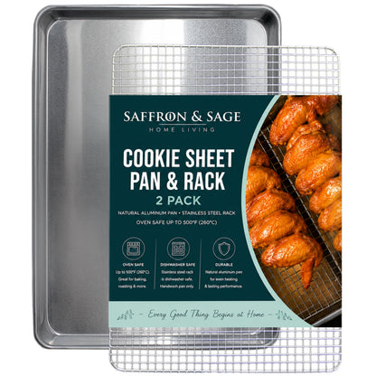 Cookie Cooling Rack Pack of 2, Heavy Duty Stainless Steel Cooling Racks for Cooking and Baking, 11.8 x 16.8 x 1 Inch, Dishwasher Safe, Rust Resistant, Fits Half Sheet Pan