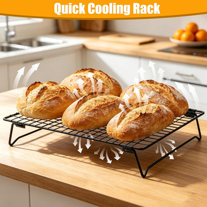 Sourdough Cooling Rack 2 Pack Stackable | Heavy Duty Wire Cooling Rack