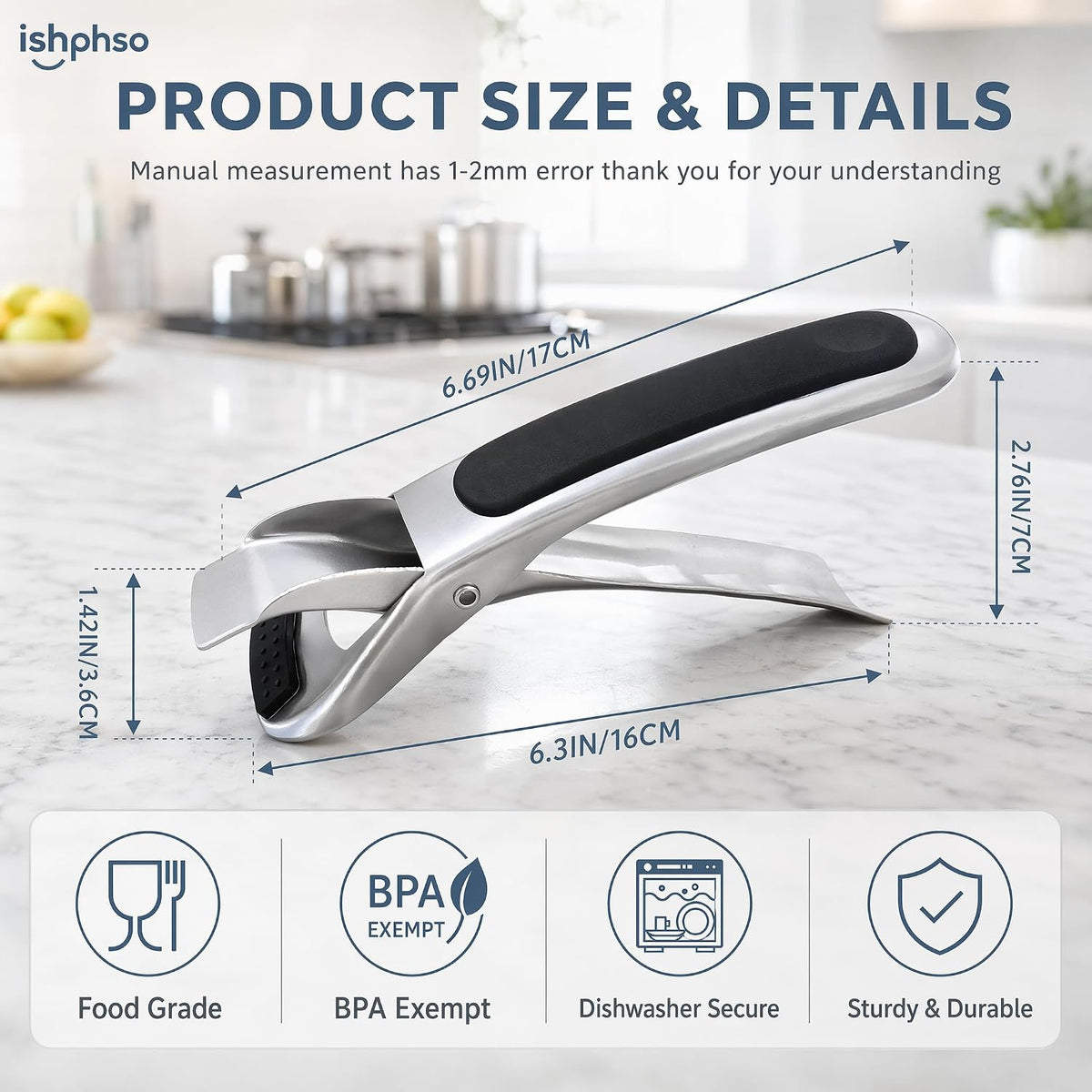 Anti-Slip Plate Gripper Set, Adjustable Stainless Steel Hot Dish Clip, Oven & Microwave Safe for Home Kitchen (2)
