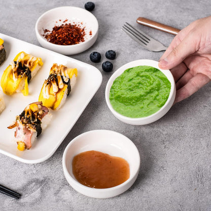 DELLING 3.5 oz Dipping Bowls Set of 8, Porcelain Sauce Cups - Charcuterie Cups for Condiment, Soy Sauce, Ketchup - Microwave & Dishwasher Safe Small Bowls, White