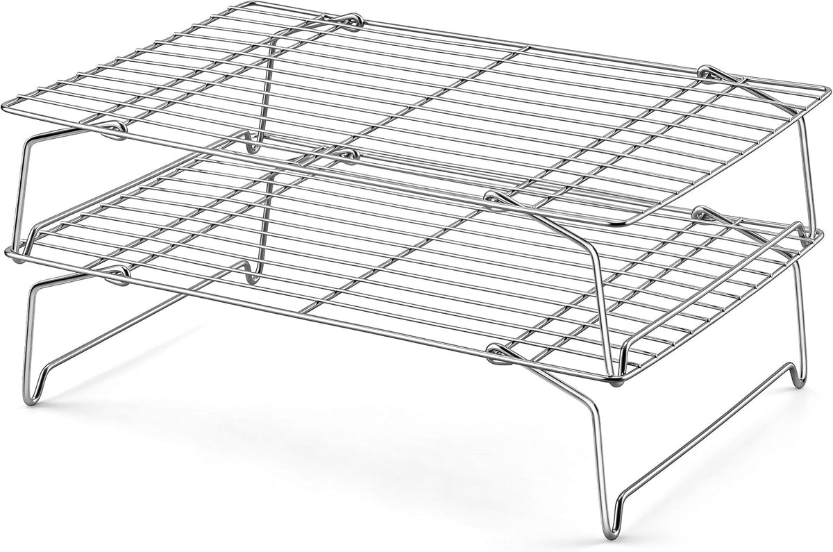Homikit 2 Tiers Stainless Steel Cooling Rack Set, 10"x15" Baking Racks