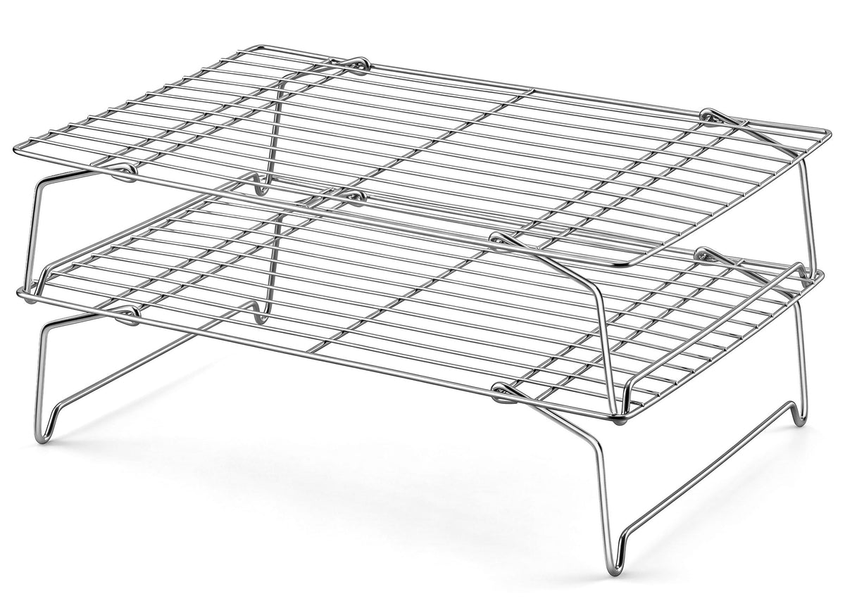 Homikit 2 Tiers Stainless Steel Cooling Rack Set, 10"x15" Baking Racks
