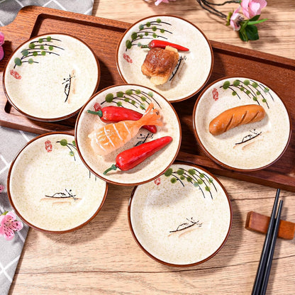 Japanese Ceramic Sauce Dish Set of 6, Sushi Dishes