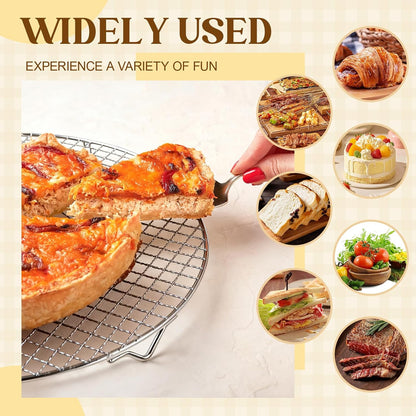 2 Pack 13 Inch Round Cooling Rack, 201 Stainless Steel with Legs