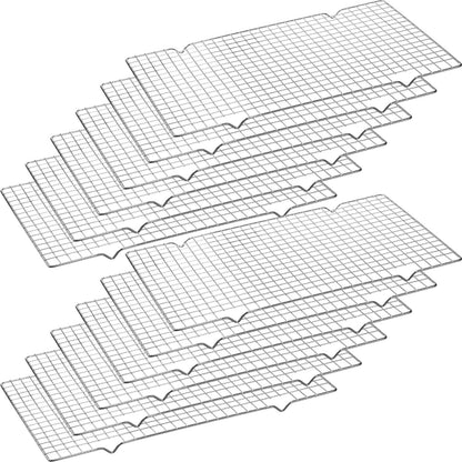 Harloon 12 Pack 16 x 9.8 Inches Nonstick Cooling Racks for Baking, Grid Wire Cookie Cooking Racks Oven Safe Carbon Steel Baking Rack Sheet Rack for Cookie Cake Grilling Drying Roasting (Black)