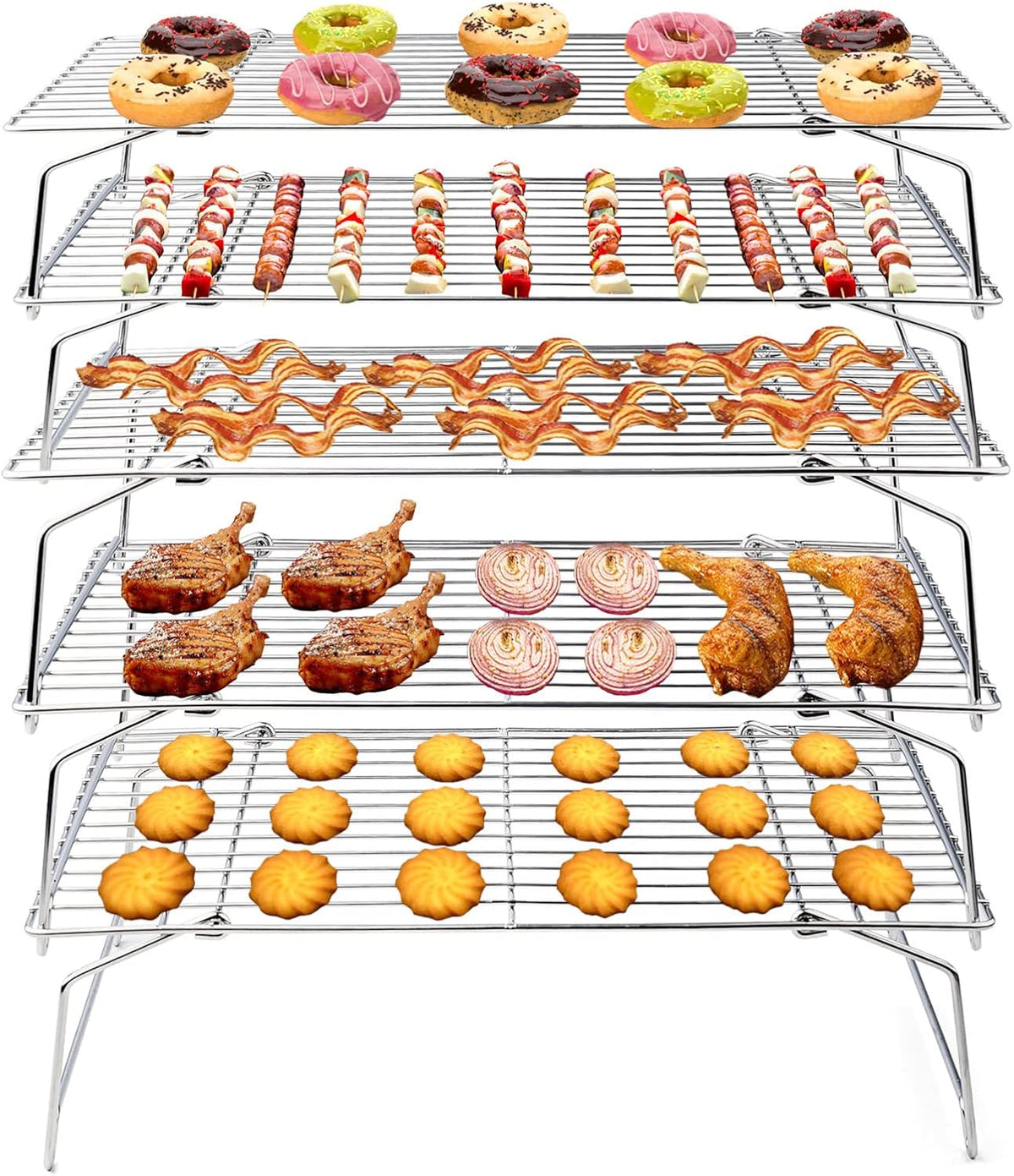 TeamFar Cooling Rack, 5-Tiers Stainless Steel Baking Cooling Wire Rack