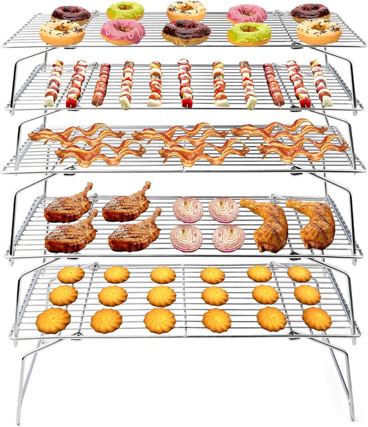 TeamFar Cooling Rack, 5-Tiers Stainless Steel Baking Cooling Wire Rack