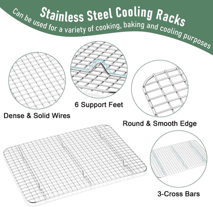 Homikit Baking Sheet with Wire Rack Set (1 Pan+1 Cooling Rack), 16" x 12"