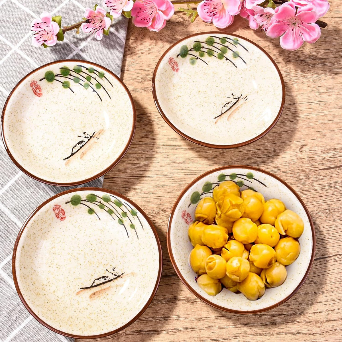 Japanese Ceramic Sauce Dish Set of 6, Sushi Dishes
