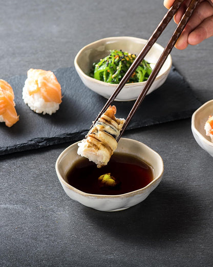 Dipping Bowls Set of 6, 3 oz Ceramic Soy Sauce & Condiment Dishes