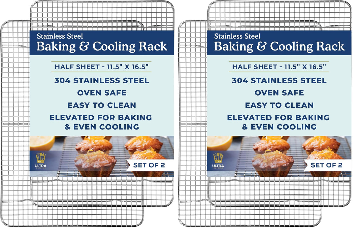 Ultra Cuisine Cooling & Baking Rack Set - 8.5'' x 12'' - Set of 2