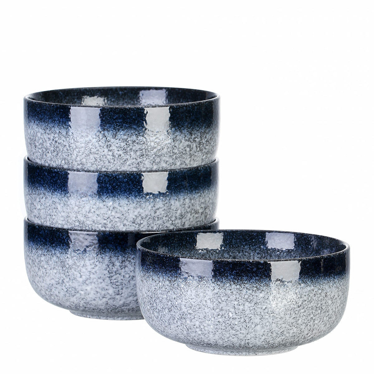 S&Q'S CERAMICS Ceramic Small Bowls for Kitchen, Set of 6, 9 ounces Ice Cream Bowls, Small Serving Bowls for Soup, Dipping, Condiments, Side Dishes, Snack, Prep (Black and Grey