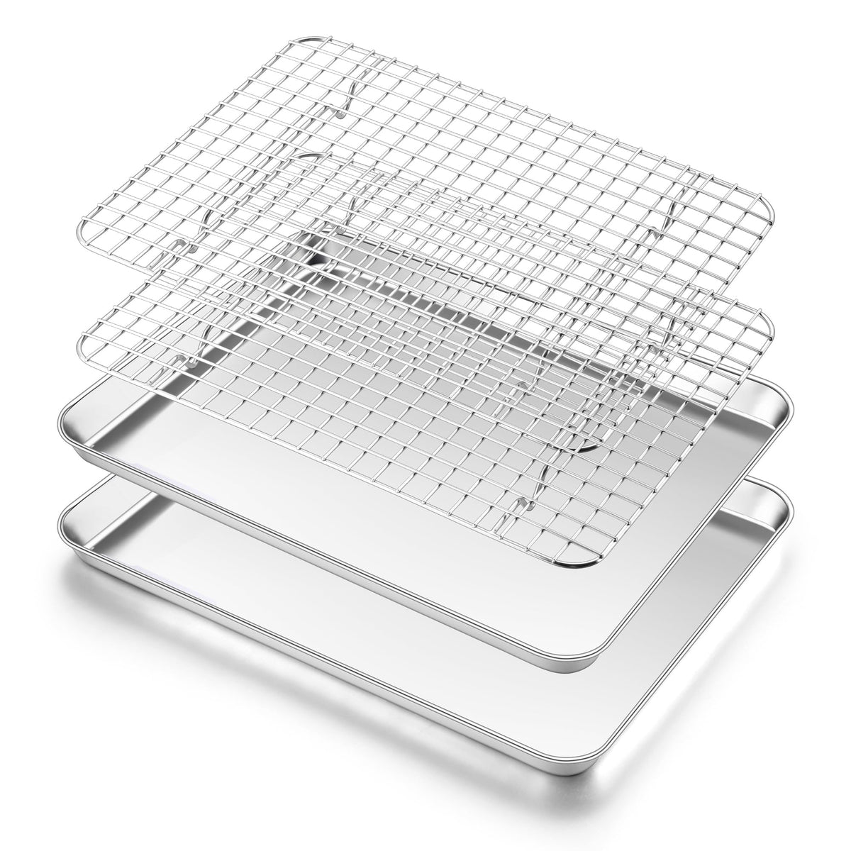 Homikit Baking Sheet with Wire Rack Set (1 Pan+1 Cooling Rack), 16" x 12"