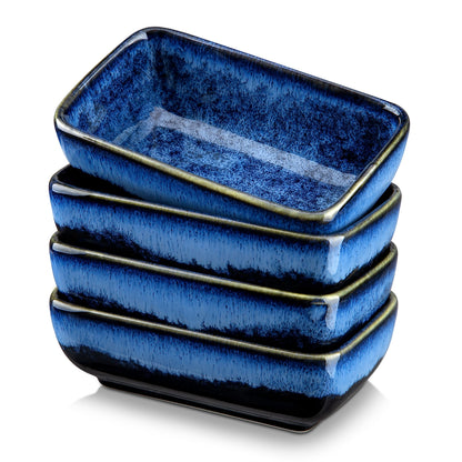 vancasso Stern 6 Oz Dipping Bowls Set of 4, 3.7" Square Soy Sauce Dish