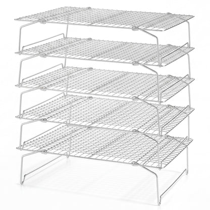 Leonyo 5-Tier Cooling Rack for Cooking and Baking, 15 x10 Inch Wire Racks