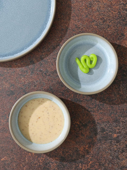 famiware Ceramic Soy Sauce Dish, 3oz Dipping Bowls Set of 6, Light Blue