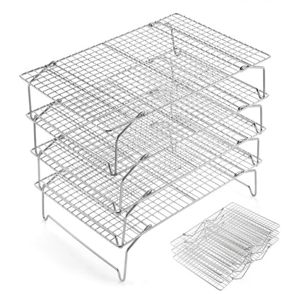 E-far Cooling Rack 15”x10”, 3-Tier Collapsible for Cooking and Baking