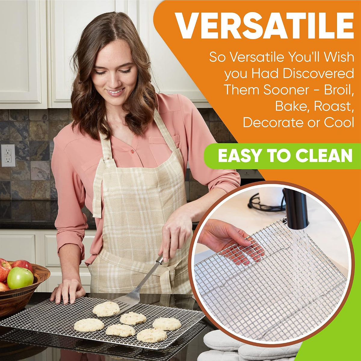 Spring Chef 11.5" x 16.5" Stainless Steel Cooling Rack for Cooking & Baking