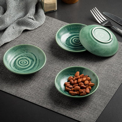 Ceramic Soy Sauce Dishes, 3.4 oz Dipping Bowls Set of 4