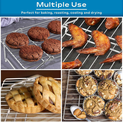 Leonyo 5-Tier 15x10IN Cookie Cooling Rack for Cooking Stackable Collapsible