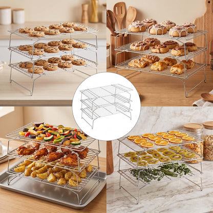 Homikit 2 Tiers Stainless Steel Cooling Rack Set, 10"x15" Baking Racks