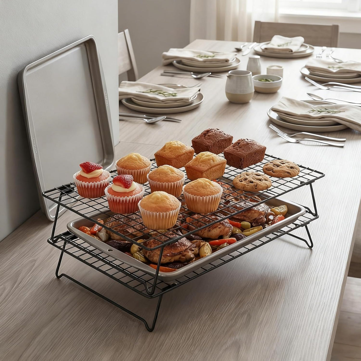 Cooling Racks for Cooking and Baking,13.4x9.4 Inch 2-Pack