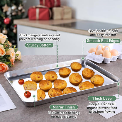 Homikit Baking Sheet with Wire Rack Set (1 Pan+1 Cooling Rack), 16" x 12"