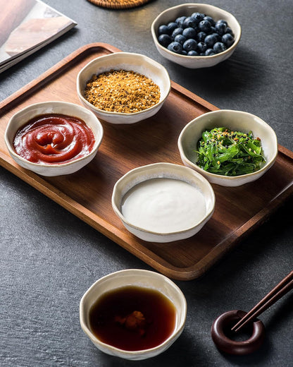 Dipping Bowls Set of 6, 3 oz Ceramic Soy Sauce & Condiment Dishes