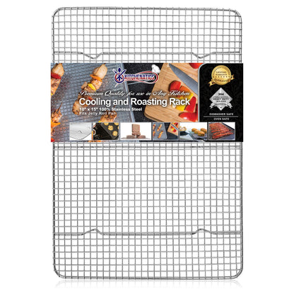 KITCHENATICS Half Sheet Cooling Rack Stainless Steel Oven Safe Set of 2