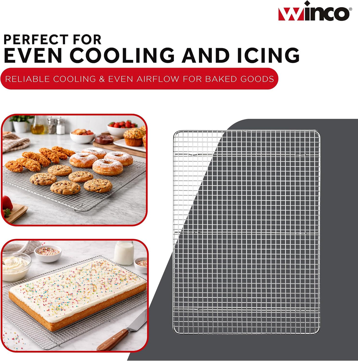 Winco Full Size Full-size Stainless Steel Sheet Pan Grate