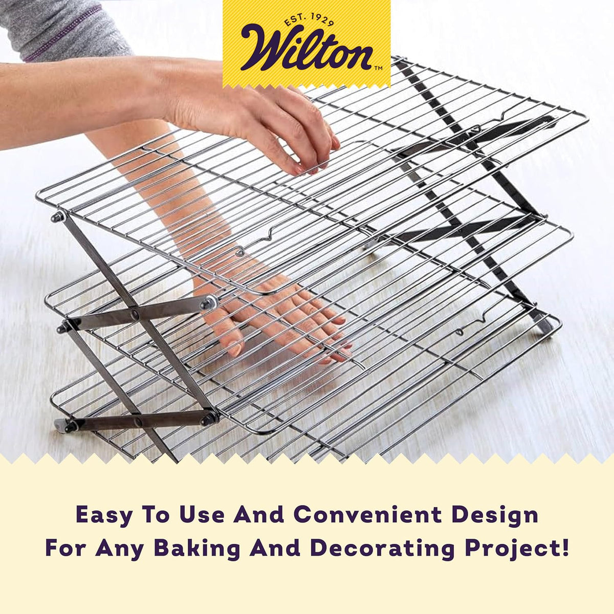 Wilton Gold Premium Non-Stick Warp-Resistant Bakeware, Made without PFAs, 3-tier Cooling Rack, Packaging May Vary