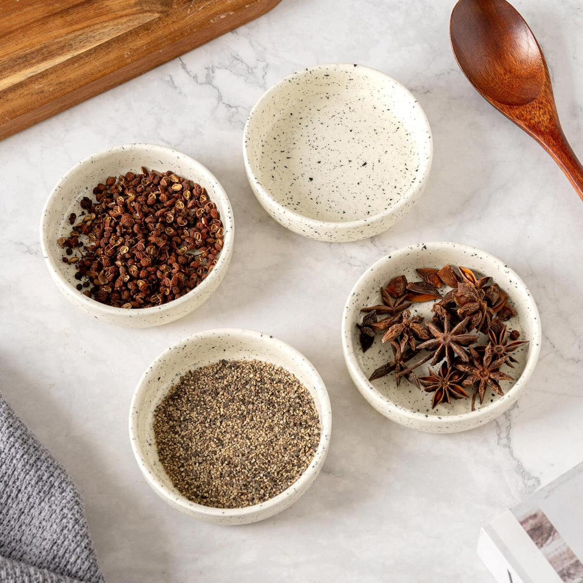 Dipping Bowls Set of 4, 2462°F High-Fired Ceramic Small Bowls for Dips, Olive Oil & Sauce, Elevates Table Setting, Idea for BBQ, Afternoon Tea, Entertaining, Housewarming & Holiday Gifts