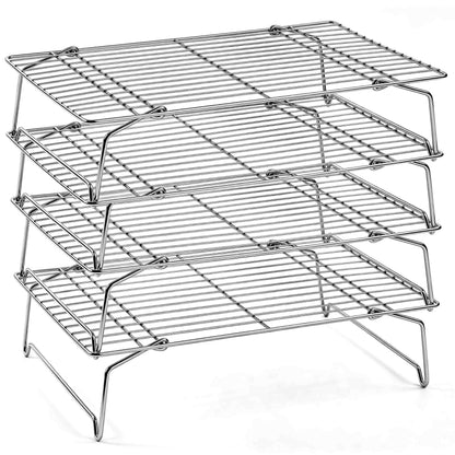 Homikit 2 Tiers Stainless Steel Cooling Rack Set, 10"x15" Baking Racks